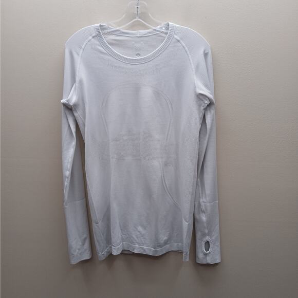 Lululemon Athletica Swiftly Speed Tech Long-Sleeve Shirt Top White Size 10 - Picture 1 of 8